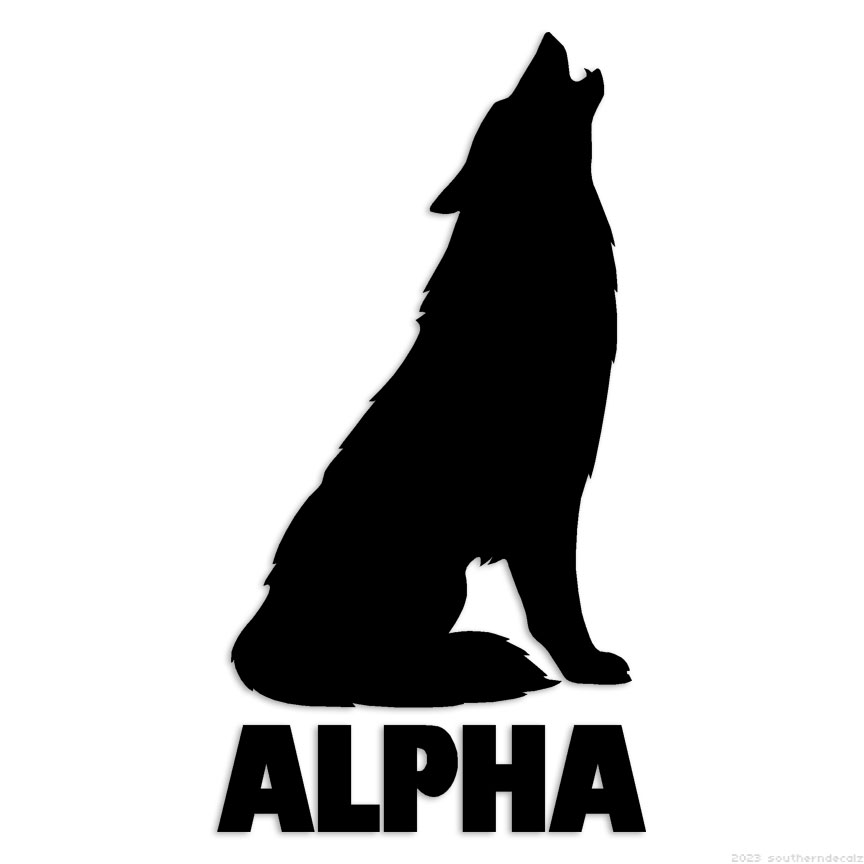 Alpha Wolf Howl - Decal Sticker - Multiple Colors & Sizes